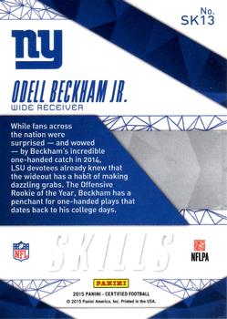 2015 Panini Certified - Skills #SK13 Odell Beckham Jr. Back