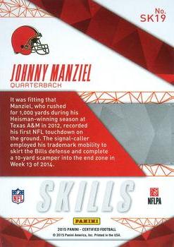 2015 Panini Certified - Skills #SK19 Johnny Manziel Back