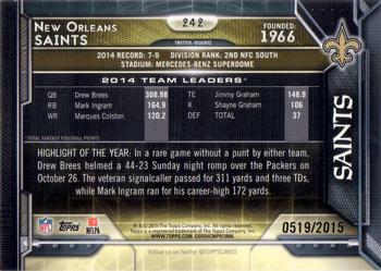 2015 Topps - Gold #242 New Orleans Saints Back