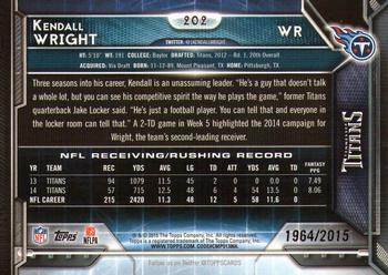 2015 Topps - Gold #202 Kendall Wright Back