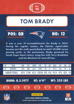 2015 Donruss #22 Tom Brady Back