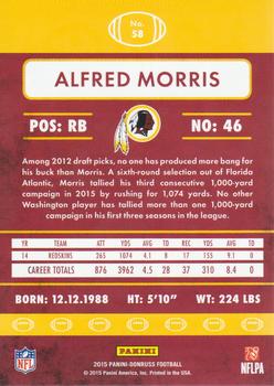 2015 Donruss #58 Alfred Morris Back
