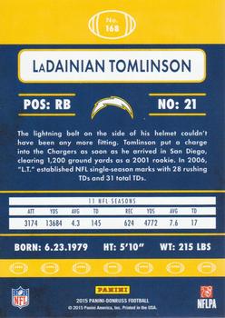 2015 Donruss #168 LaDainian Tomlinson Back