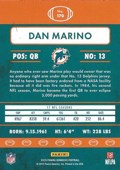 2015 Donruss - Red Foil #170 Dan Marino Back