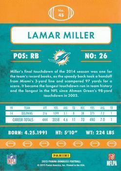 2015 Donruss - Stat Line Career Green #45 Lamar Miller Back