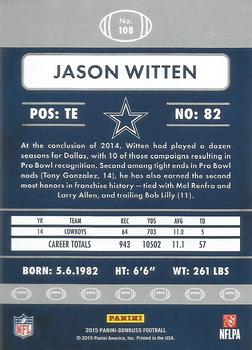 2015 Donruss - Stat Line Career Green #108 Jason Witten Back