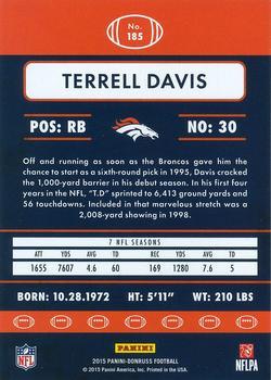 2015 Donruss - Stat Line Career Green #185 Terrell Davis Back