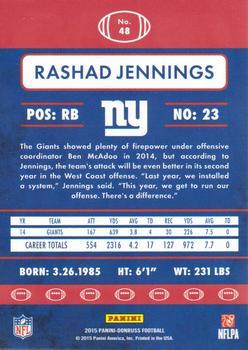 2015 Donruss - Stat Line Season #48 Rashad Jennings Back
