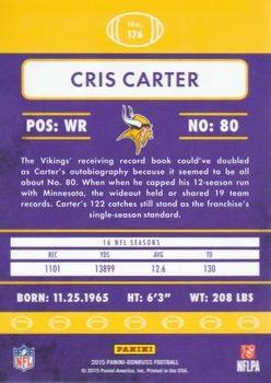2015 Donruss - Stat Line Years #176 Cris Carter Back