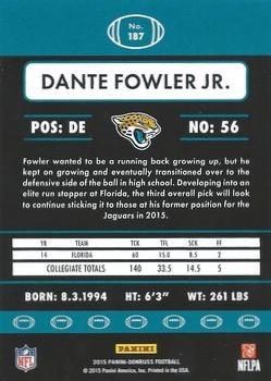 2015 Donruss - Press Proof Blue #187 Dante Fowler Jr. Back