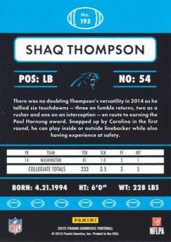 2015 Donruss - Press Proof Blue #193 Shaq Thompson Back