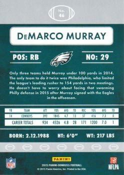 2015 Donruss - Press Proof Silver #46 DeMarco Murray Back