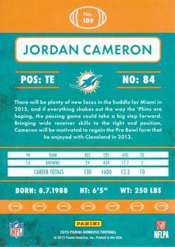 2015 Donruss - Press Proof Silver #109 Jordan Cameron Back