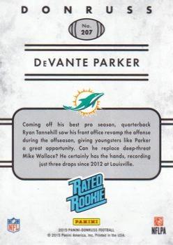 2015 Donruss - Press Proof Gold #207 DeVante Parker Back