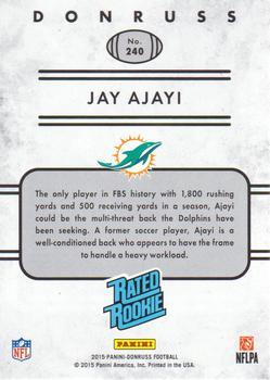 2015 Donruss - Press Proof Gold #240 Jay Ajayi Back
