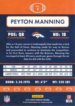 2015 Donruss - Press Proof Black #5 Peyton Manning Back
