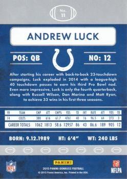 2015 Donruss - Press Proof Black #11 Andrew Luck Back