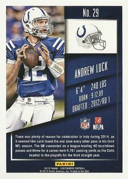 2015 Panini Contenders #29 Andrew Luck Back
