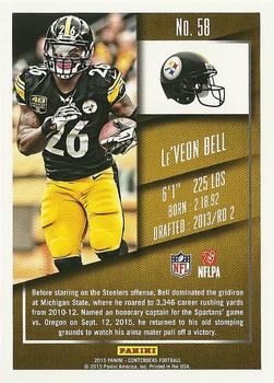 2015 Panini Contenders #58 Le'Veon Bell Back