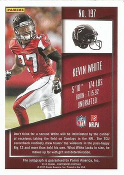 2015 Panini Contenders #197 Kevin White Back