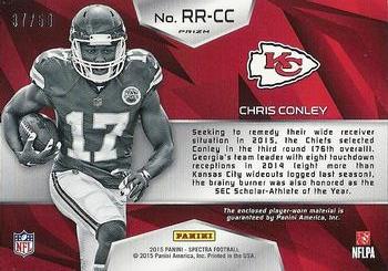 2015 Panini Spectra - Rising Rookie Materials Neon Blue #RR-CC Chris Conley  Back