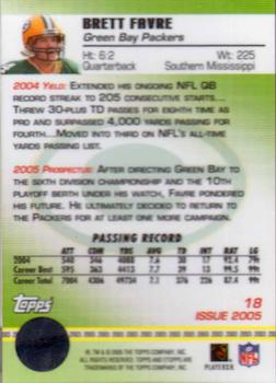 2005 Topps eTopps #18 Brett Favre Back