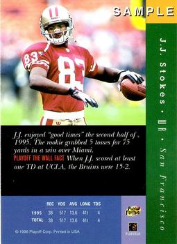 1996 Playoff Absolute - Samples #NNO J.J. Stokes Back
