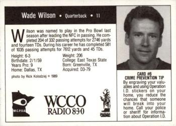 1989 Minnesota Vikings Police #6 Wade Wilson Back