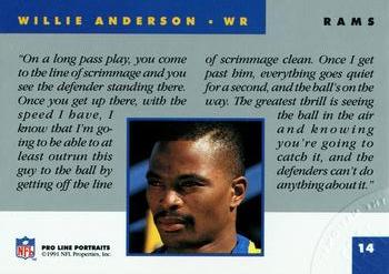 1991 Pro Line Portraits - National Convention #14 Willie Anderson Back