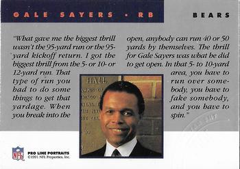 1991 Pro Line Portraits - National Convention #169 Gale Sayers Back