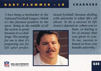 1991 Pro Line Portraits - National Convention #232 Gary Plummer Back