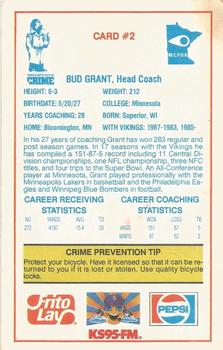 1985 Minnesota Vikings Police #2 Bud Grant Back