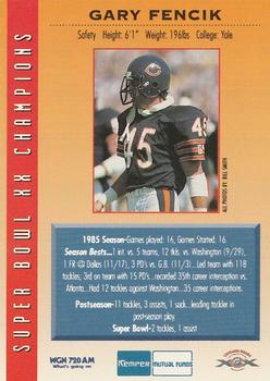 1995 Kemper Chicago Bears Super Bowl XX 10th Anniversary #NNO Gary Fencik Back