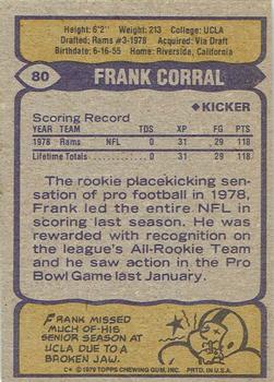 1979 Topps - Cream Colored Back #80 Frank Corral Back