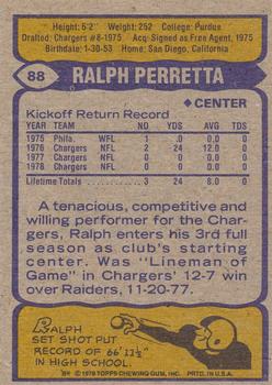 1979 Topps - Cream Colored Back #88 Ralph Perretta Back