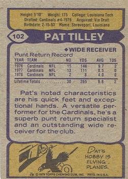 1979 Topps - Cream Colored Back #102 Pat Tilley Back