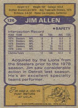 1979 Topps - Cream Colored Back #126 Jim Allen Back