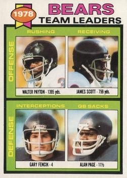 1979 Topps - Cream Colored Back #132 Walter Payton / James Scott / Gary Fencik / Alan Page Front