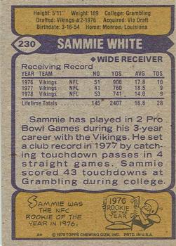 1979 Topps - Cream Colored Back #230 Sammy White Back