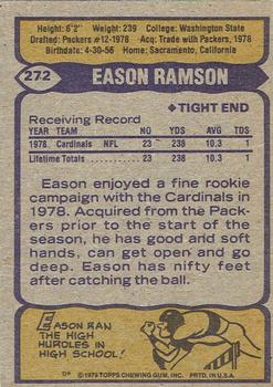 1979 Topps - Cream Colored Back #272 Eason Ramson Back