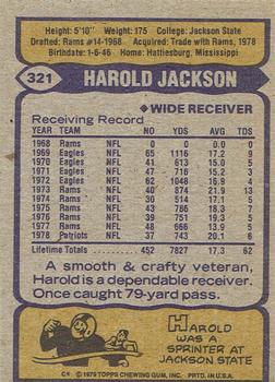 1979 Topps - Cream Colored Back #321 Harold Jackson Back