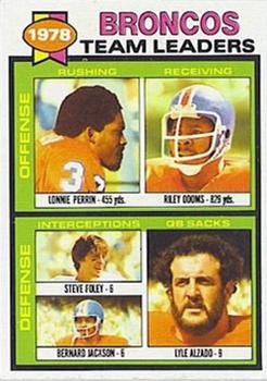 1979 Topps - Cream Colored Back #507 Broncos Team Leaders / Checklist (Lonnie Perrin / Riley Odoms / Steve Foley / Bernard Jackson / Lyle Alzado) Front
