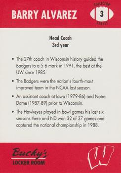 1992 Wisconsin Badgers Program Cards #3 Barry Alvarez Back