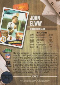 2002 Topps eTopps Classic #ETC2 John Elway Back