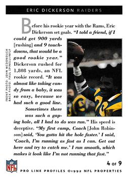 1992 Pro Line Profiles - 1992 National Convention #NNO Eric Dickerson Back