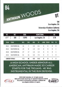 2016 SAGE HIT #84 Antwaun Woods Back