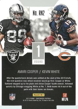 2015 Panini Contenders - Round Numbers #RN2 Amari Cooper / Kevin White Back