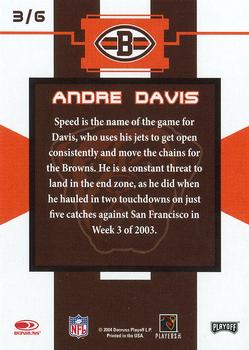 2004 Donruss Playoff National Cleveland Browns #3 Andre Davis Back