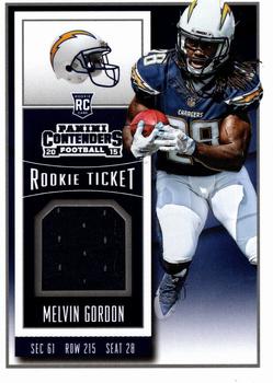 2015 Panini Contenders - Rookie Ticket Swatches Team Helmets #RTS-MG Melvin Gordon Front