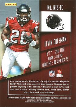 2015 Panini Contenders - Rookie Ticket Swatches Team Helmets #RTS-TC Tevin Coleman Back